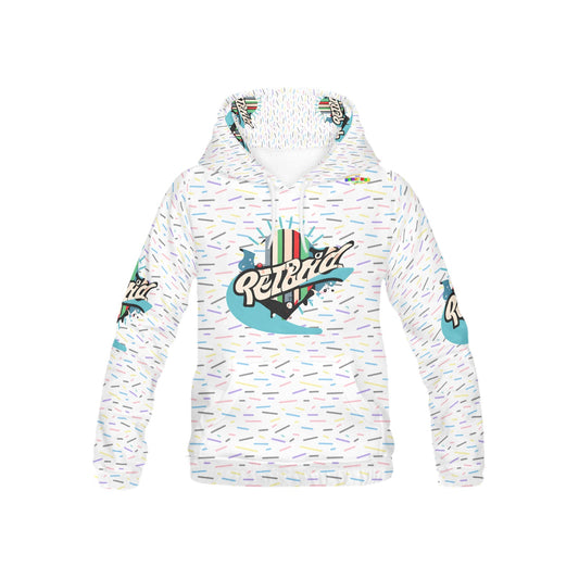 White and Teal Bright mind bright life subliminal message Pattern and Logo Children's Hoodie -My Bright Side Clothing