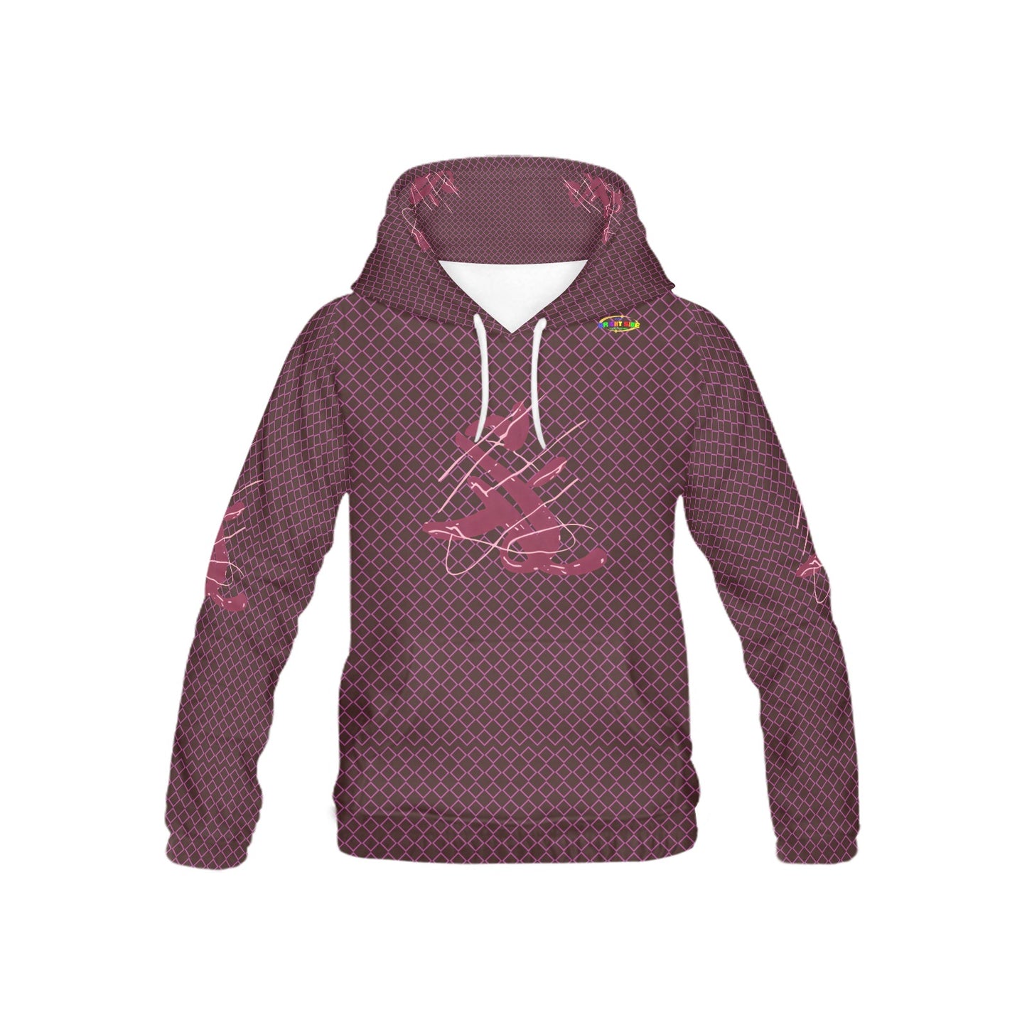 Burgundy Fun Alphabet Graffiti Pattern Children's Hoodie-My Bright Side Clothing