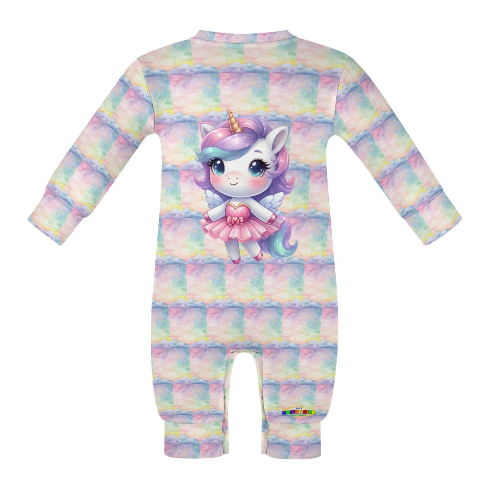 Cute Pastel Rainbow Unicorn Ballerina Baby Romper -My Bright Side Clothing