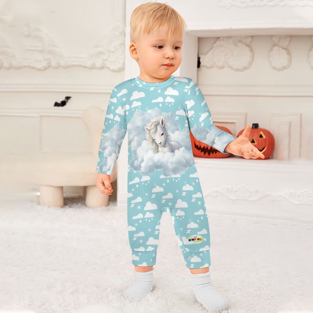 Cute Baby Unicorn and Cloud Pattern Baby Romper-My Bright Side Clothing