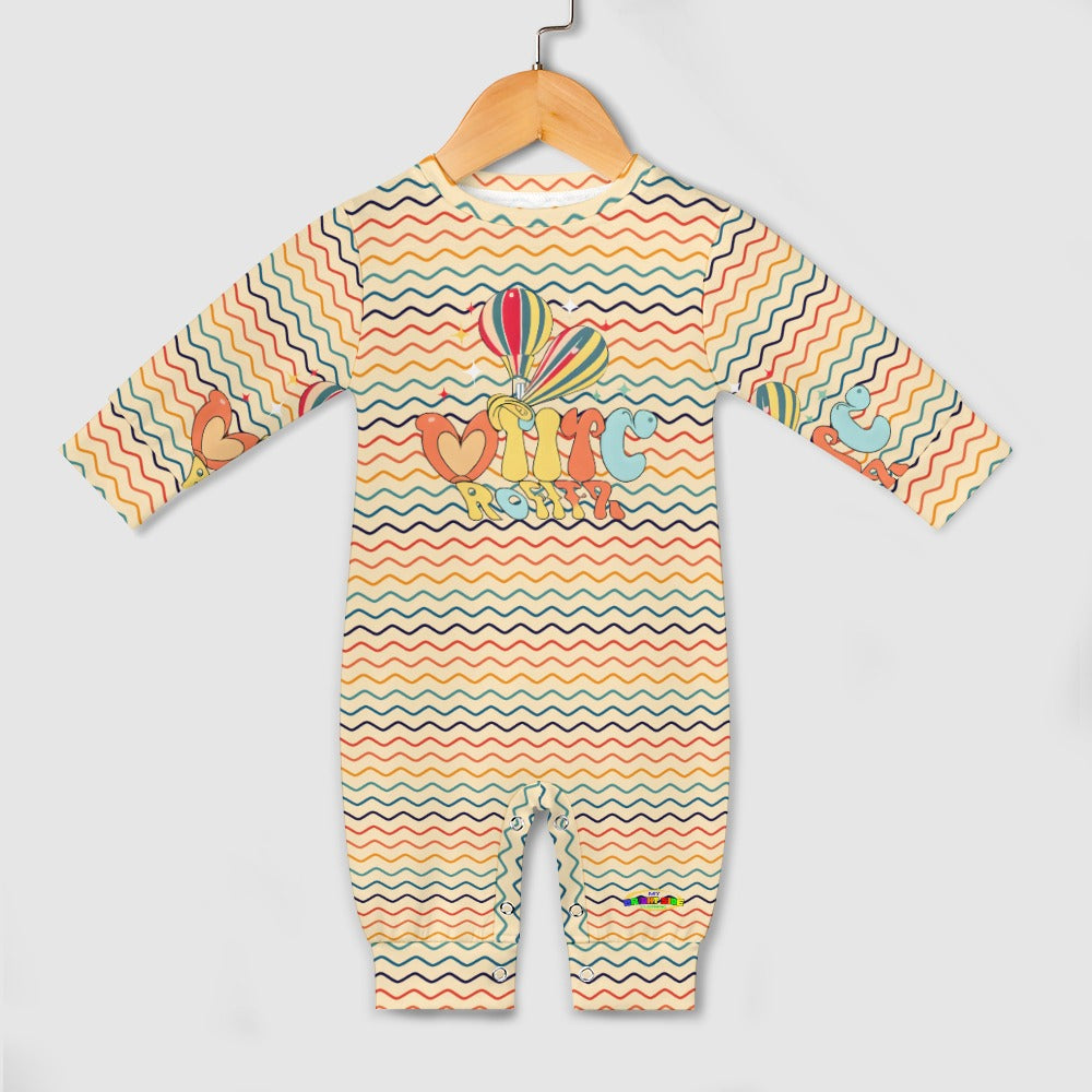 Cute Groovy Pattern and Balloon Heart Logo Baby Romper  -My Bright Side Clothing