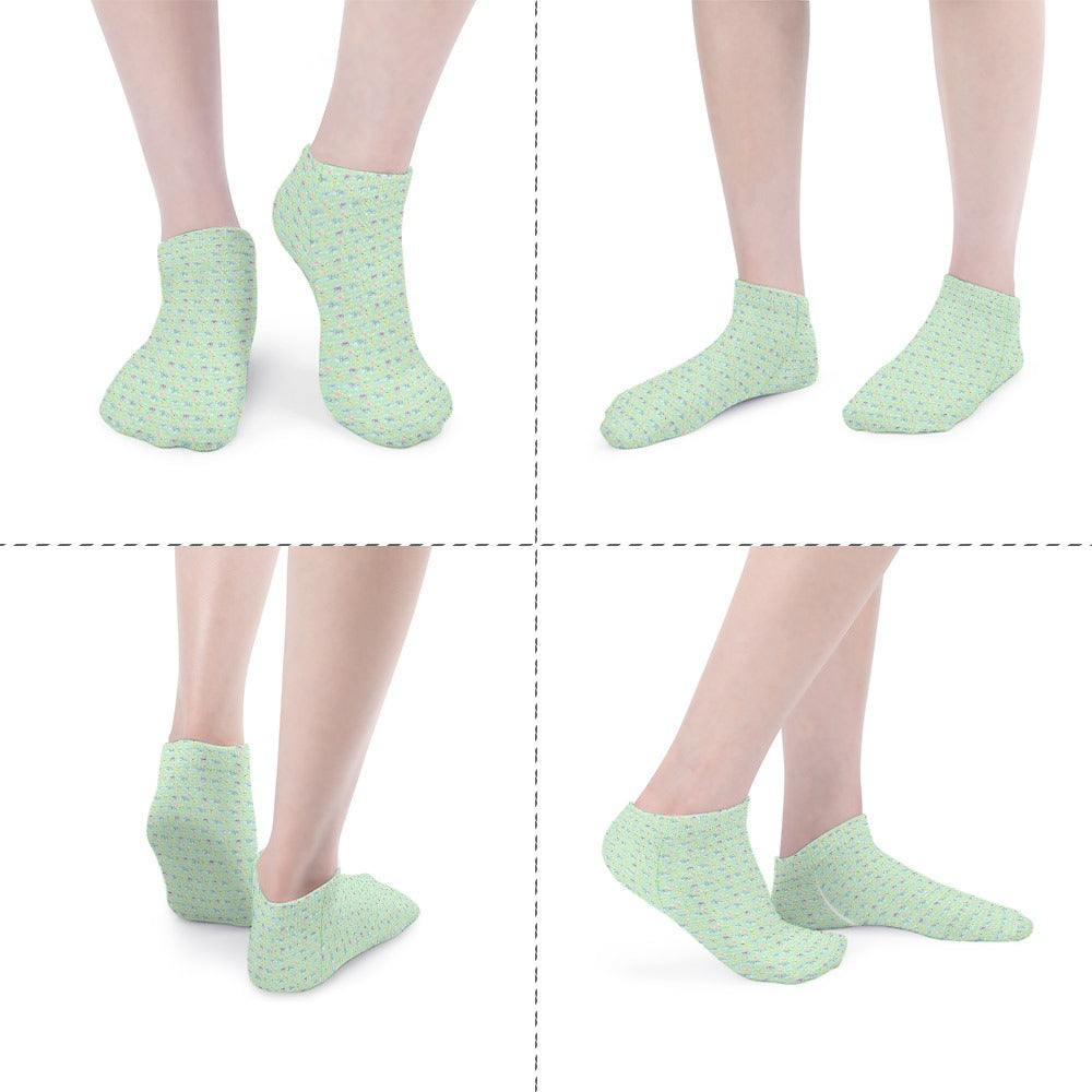 Beautiful Pastel Green Butterfly Pattern Children's Comfortable Socks -5 Pairs -MyBrightSideClothing