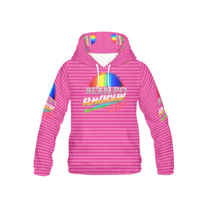 Pink Rainbow Summer Fun Pattern and Graphic Children's Hoodie-My Bright Side Clothing