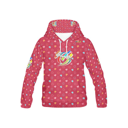 Beautiful Rainbow Red Heart Pattern and Graphic-Children's Hoodie- My Bright Side Clothing