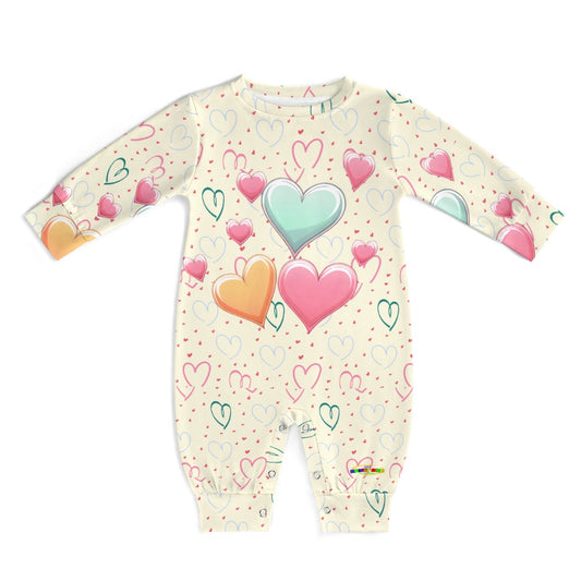 Cute Pastel Heart Pattern Baby Romper-My Bright Side Clothing