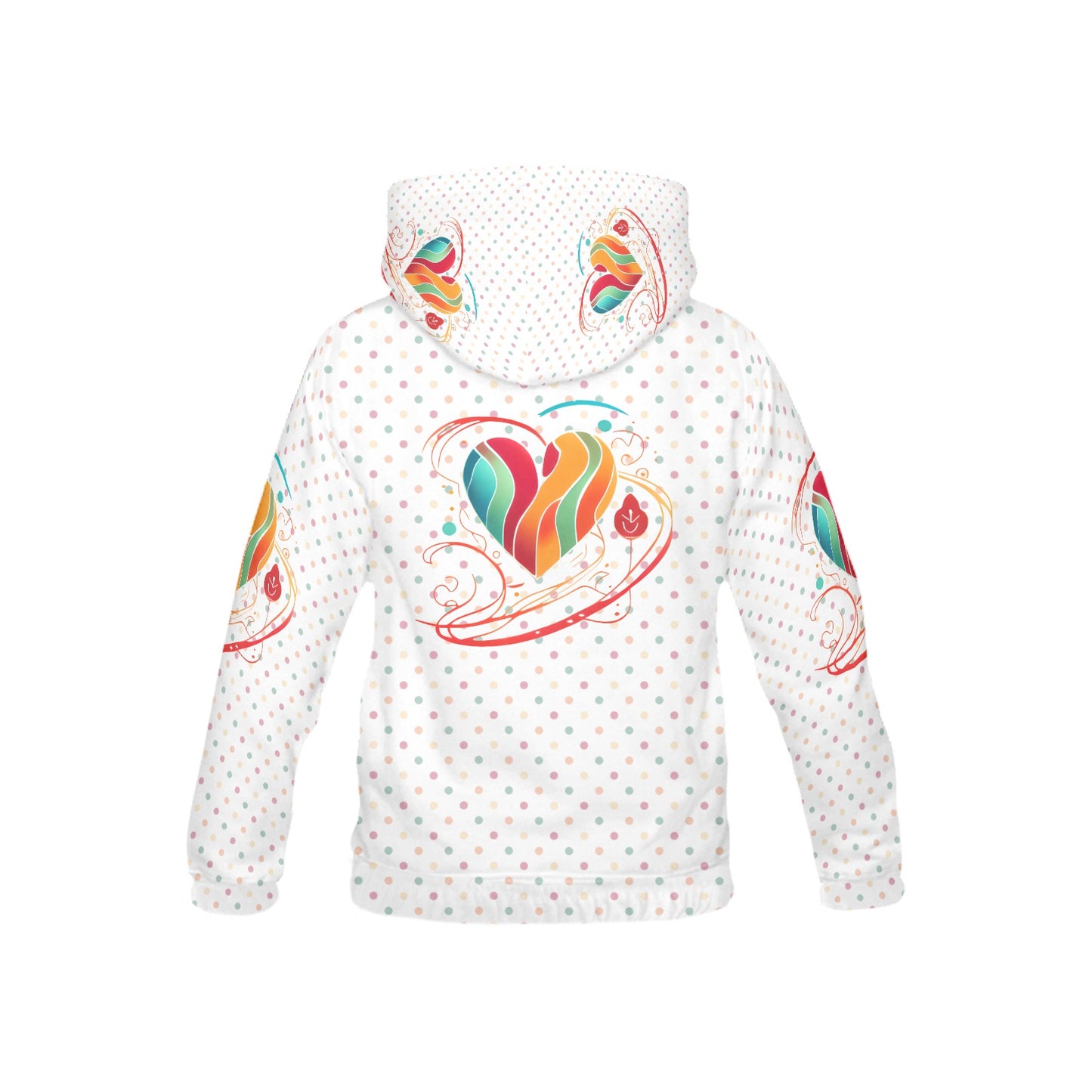 Rainbow Heart Pattern and Logo Children's Hoodie-My Bright Side Clothing