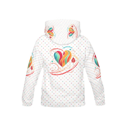 Rainbow Heart Pattern and Logo Children's Hoodie-My Bright Side Clothing