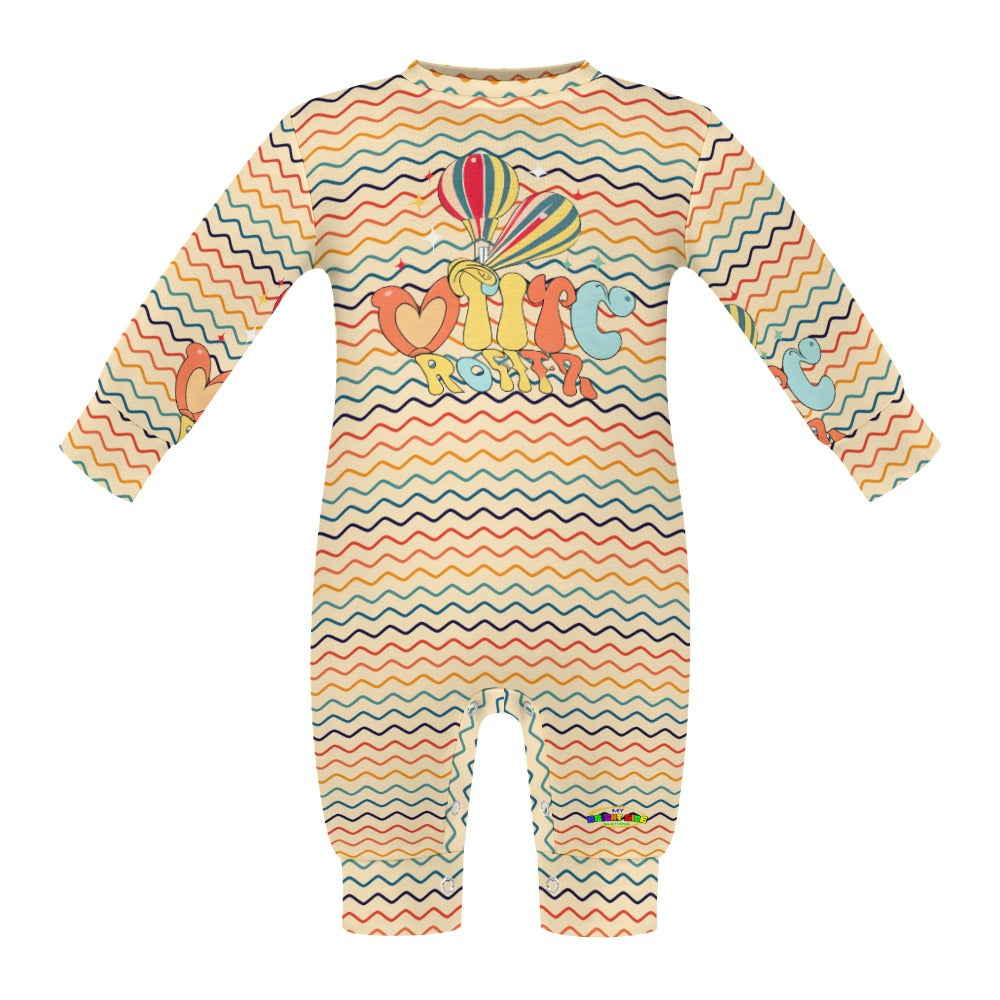 Cute Groovy Pattern and Balloon Heart Logo Baby Romper  -My Bright Side Clothing