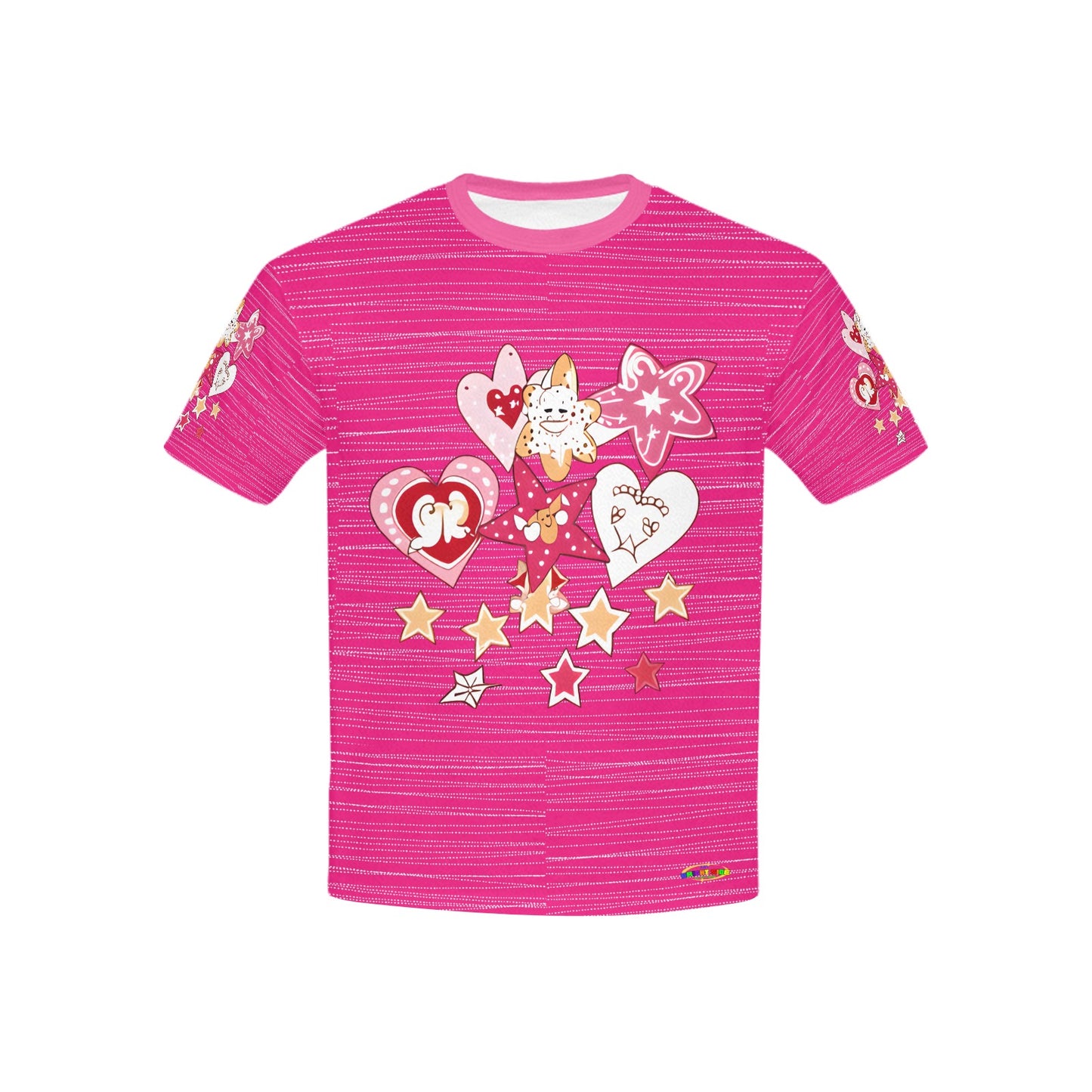 Beautiful Pink Heart and Star Graphic-Children's T-shirt My Bright Side Clothing