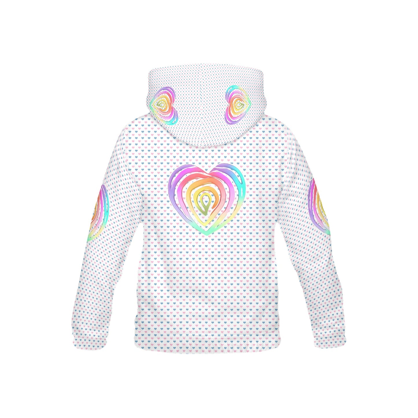 Pastel Heart Graphic and Pattern Children's Hoodie-My Bright Side Clothing