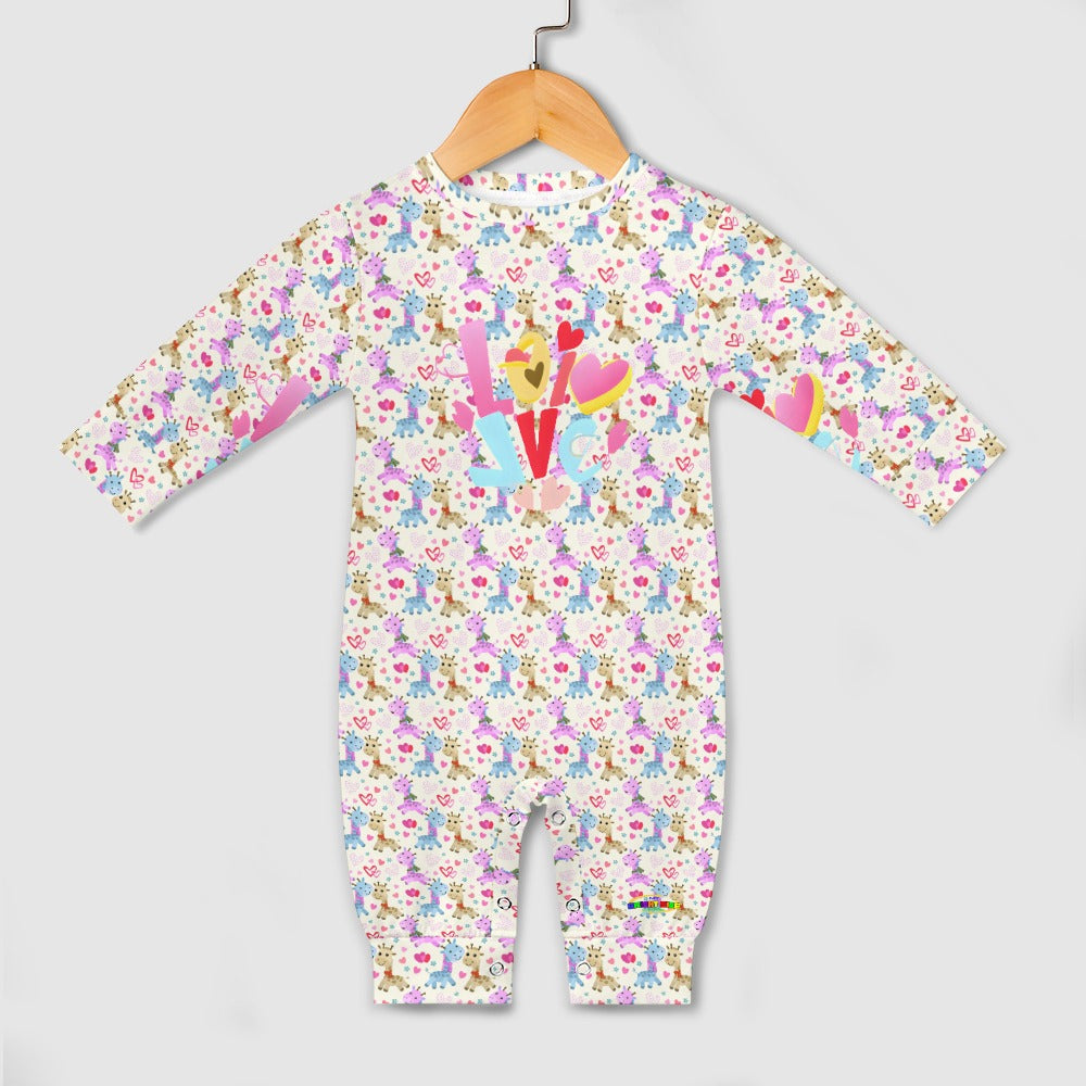 Cute Love Giraffe Pattern Baby Romper-My Bright Side Clothing