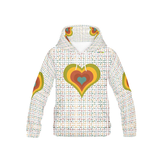 Heart Pattern and Graphic Children's Hoodie-My Bright Side Clothing