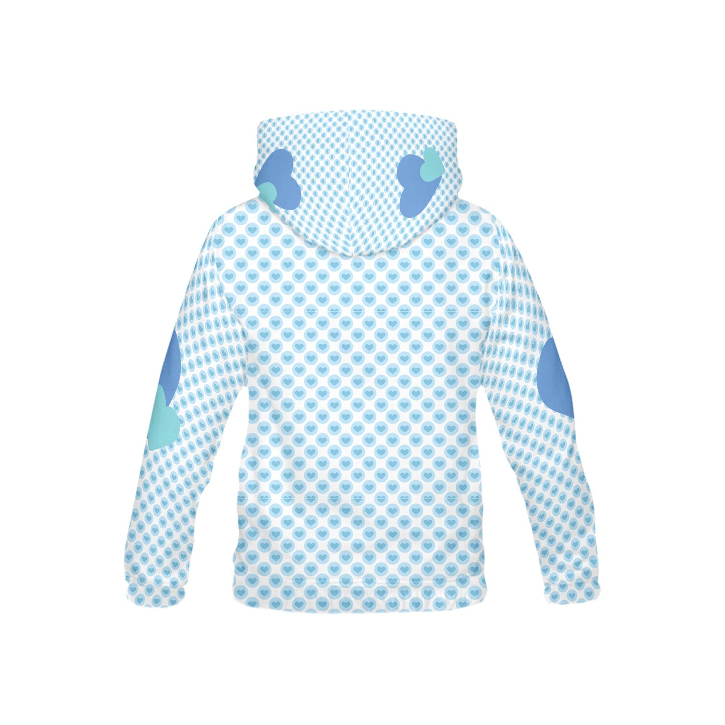 Beautiful Blue Heart Pattern Children's Hoodie-My Bright Side Clothing