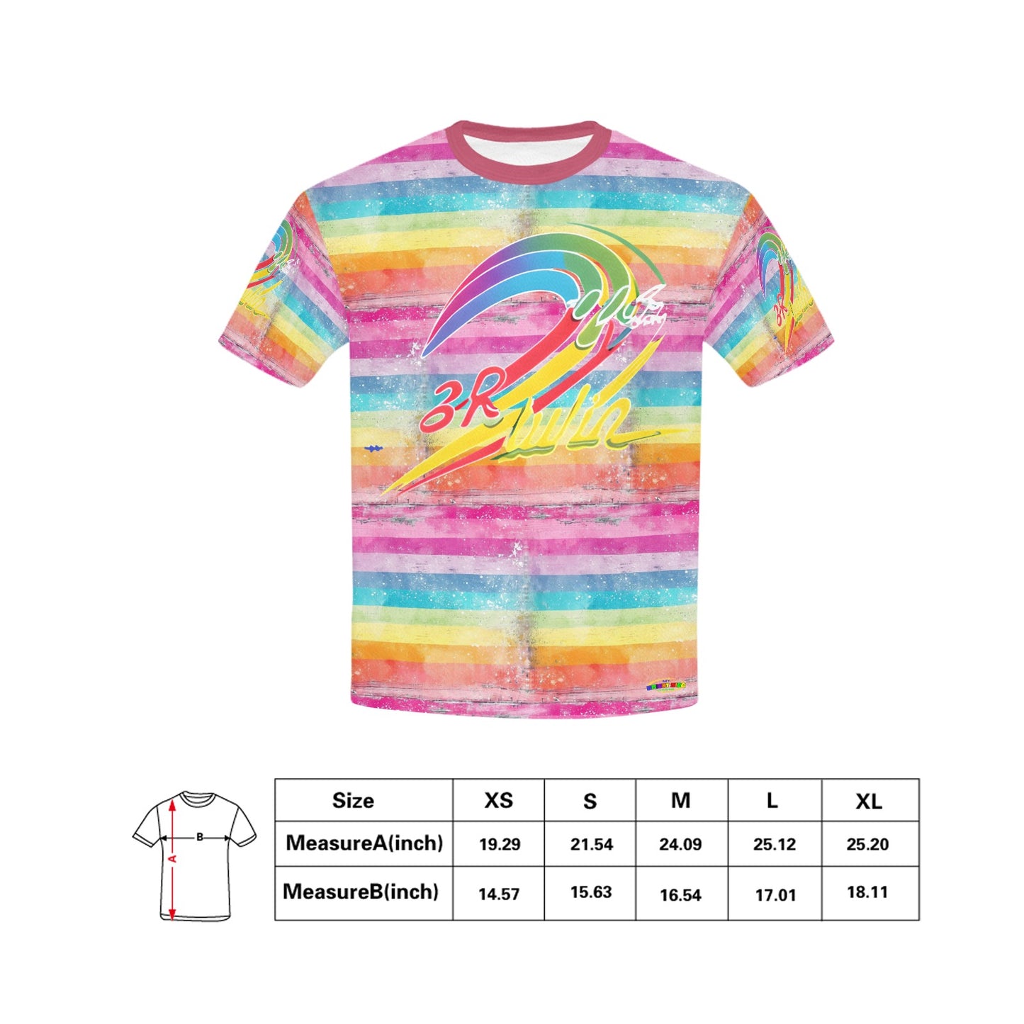 Rainbow Grunge Bright Life Logo Children's T-Shirt-My Bright Side Clothing