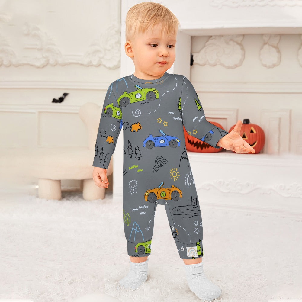 Cute Race Cars Baby romper - My Brightside Clothing