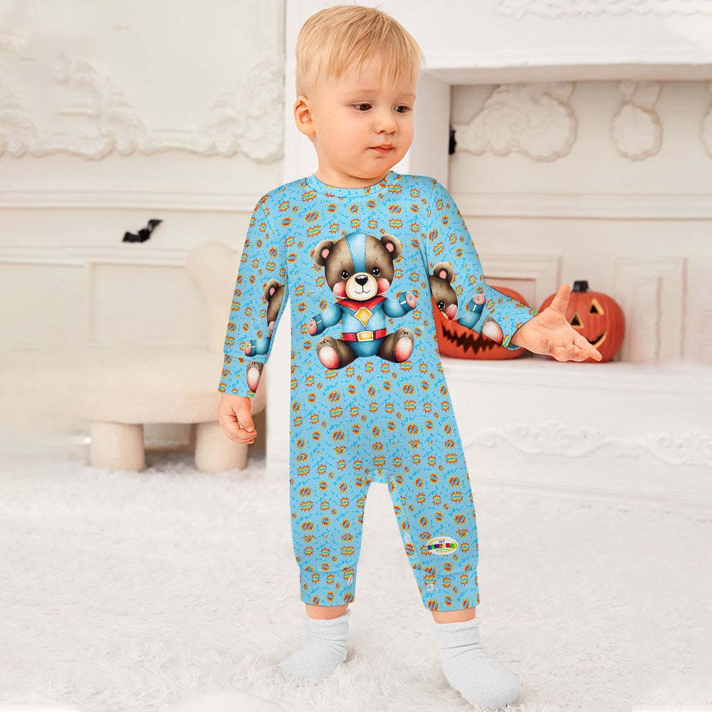 Cute Bear Superhero Theme Baby Romper-My Bright Side Clothing