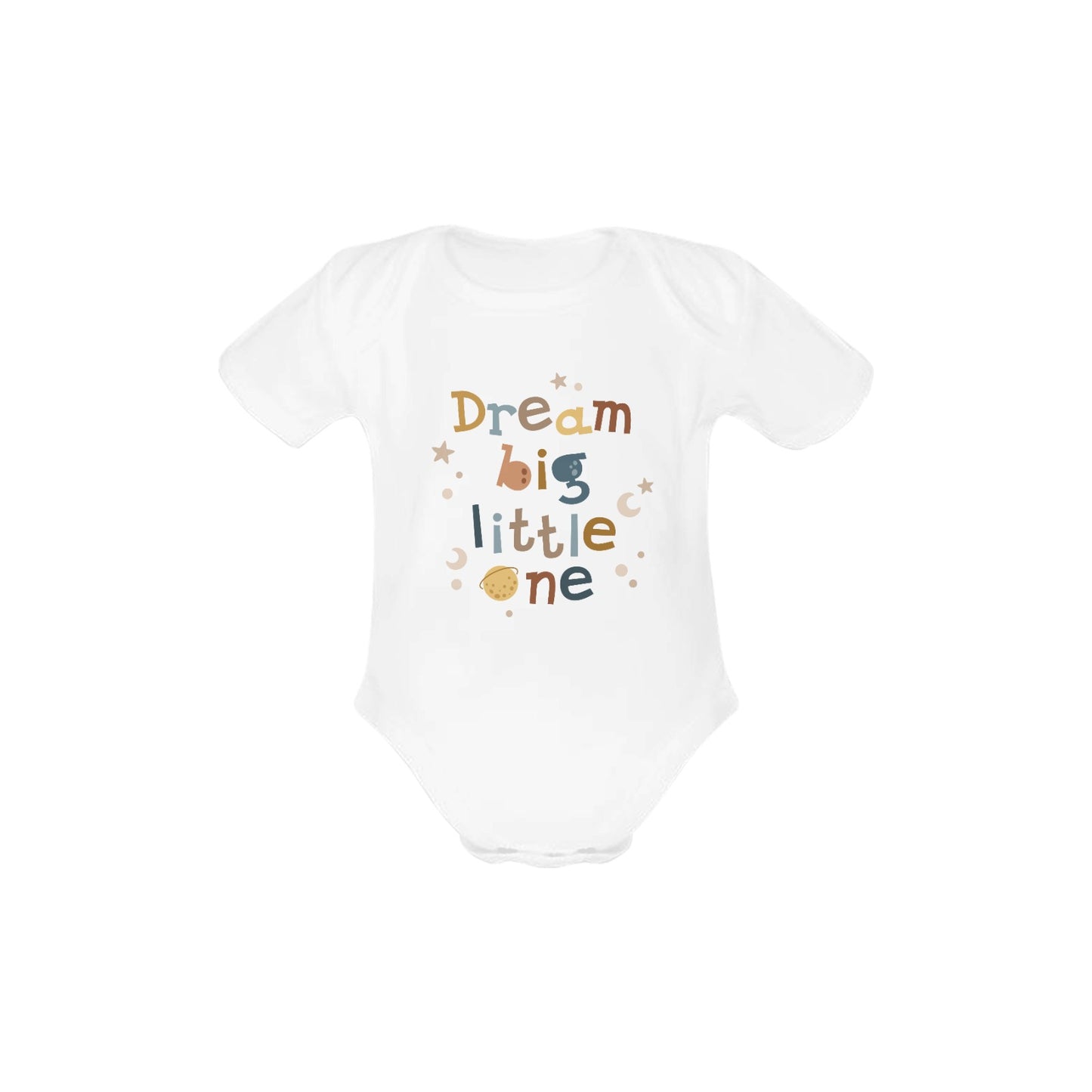 Organic Short Sleeve Baby Bodysuit Dream Big Neutral