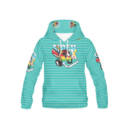 Teal Hockey Pattern and Graphic Children's Hoodie-My Bright Side Clothing