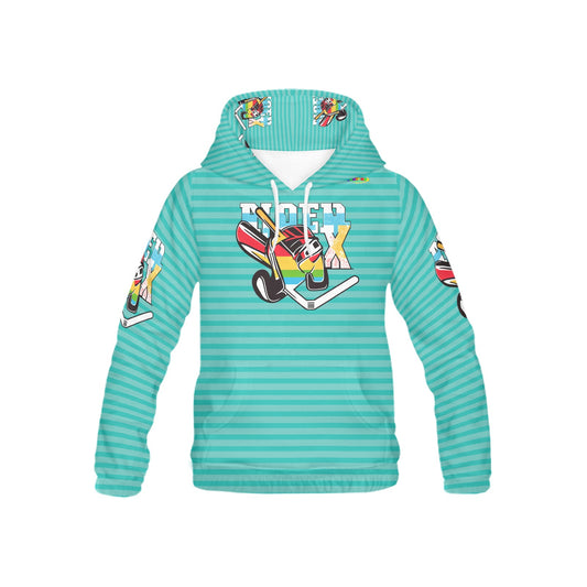 Teal Hockey Pattern and Graphic Children's Hoodie-My Bright Side Clothing