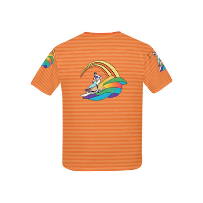 Orange Riding the wave life logo Children's T-Shirt-My Bright Side Clothing