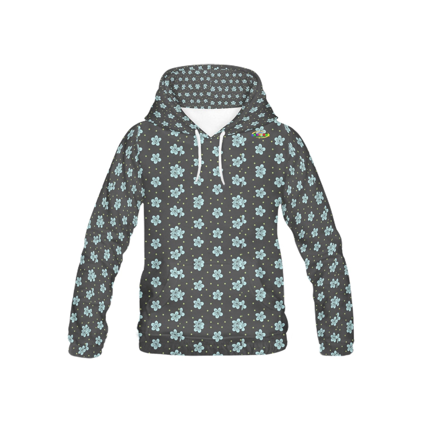 Blue and Black mini Flower pattern Children's Hoodie-My Bright Side Clothing