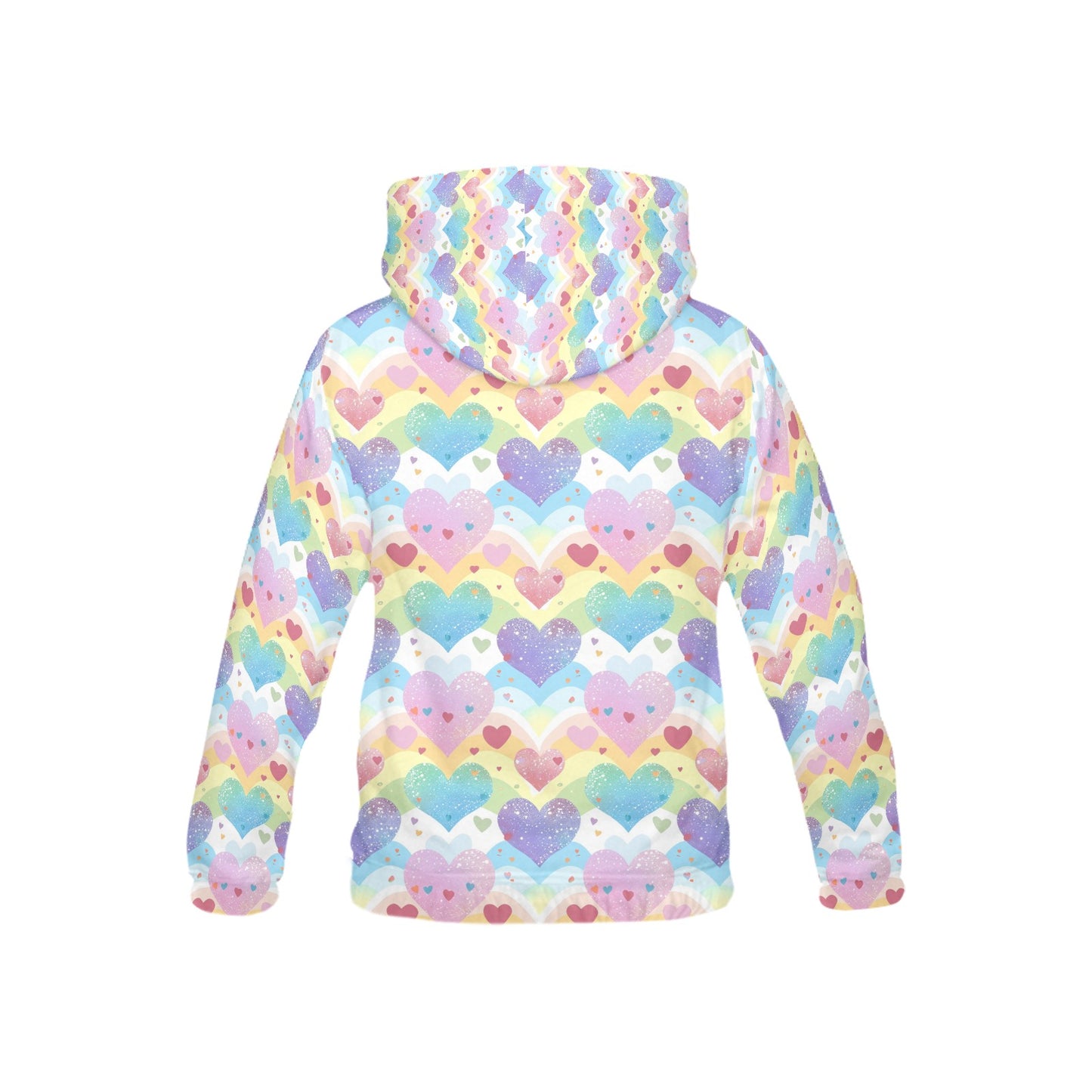 Pastel Rainbow Heart pattern Children's Hoodie-My Bright Side Clothing