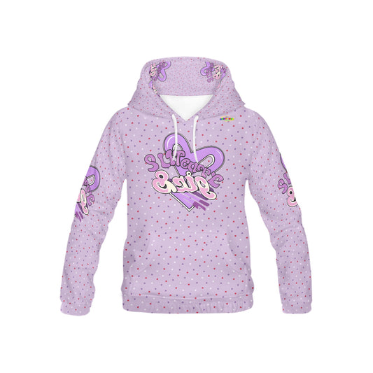 Purple Heart Pattern and Graphic Children's Hoodie-My Bright Side Clothing