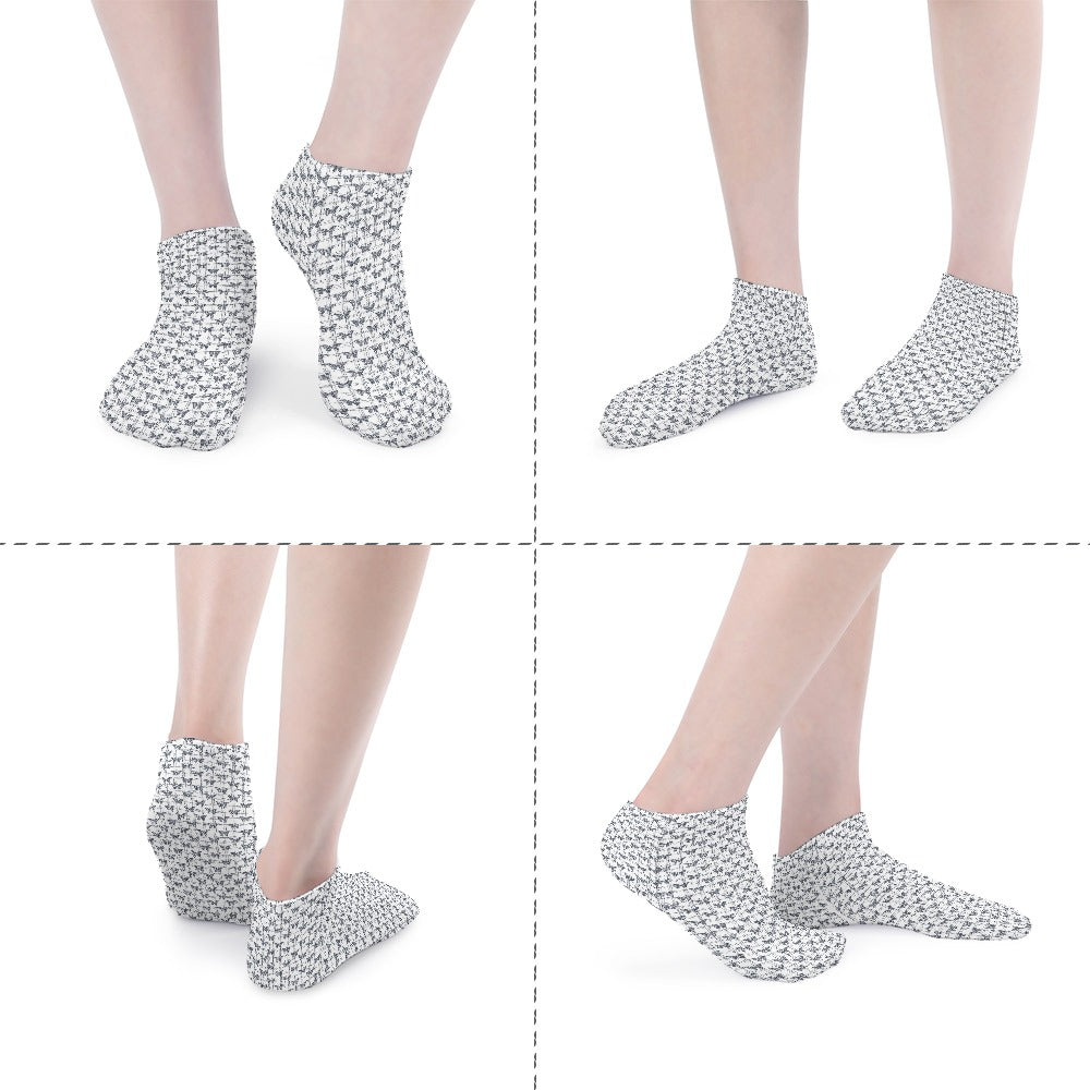 Grey Butterfly Pattern Children's Comfortable Socks -5 Pairs -MyBrightSideClothing