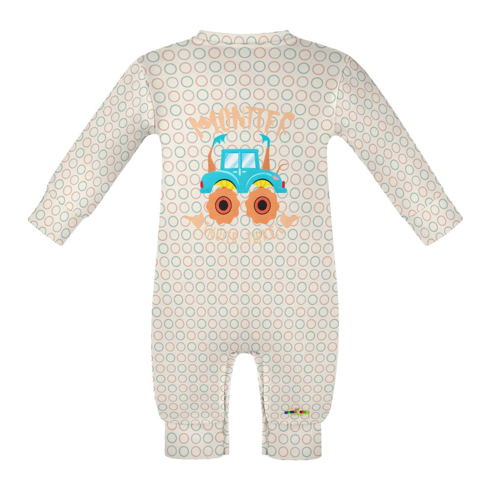 Cute Pastel Monster Truck Graphic Baby Romper -My Bright Side Clothing