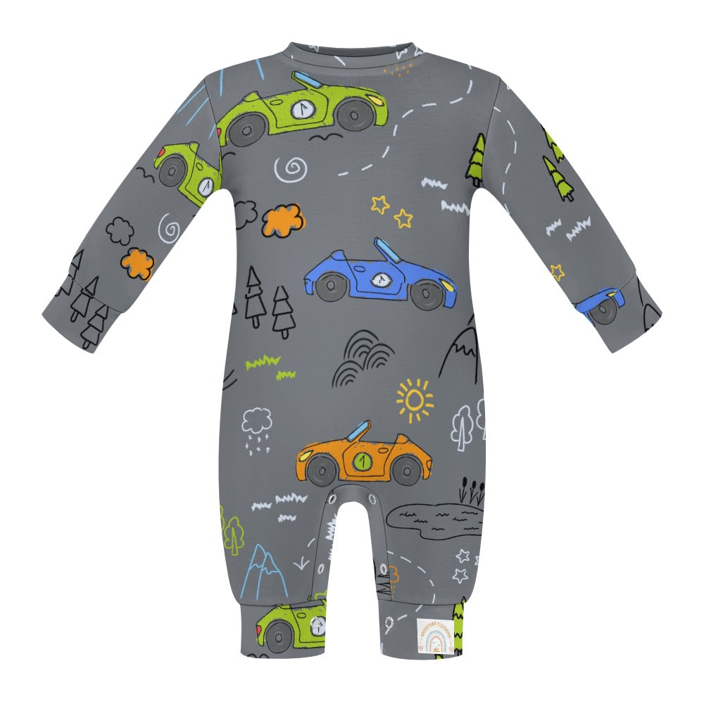 Cute Race Cars Baby romper - My Brightside Clothing