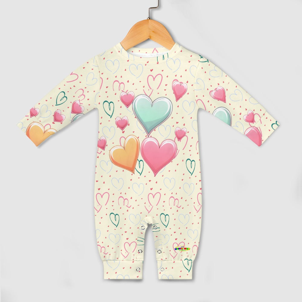 Cute Pastel Heart Pattern Baby Romper-My Bright Side Clothing