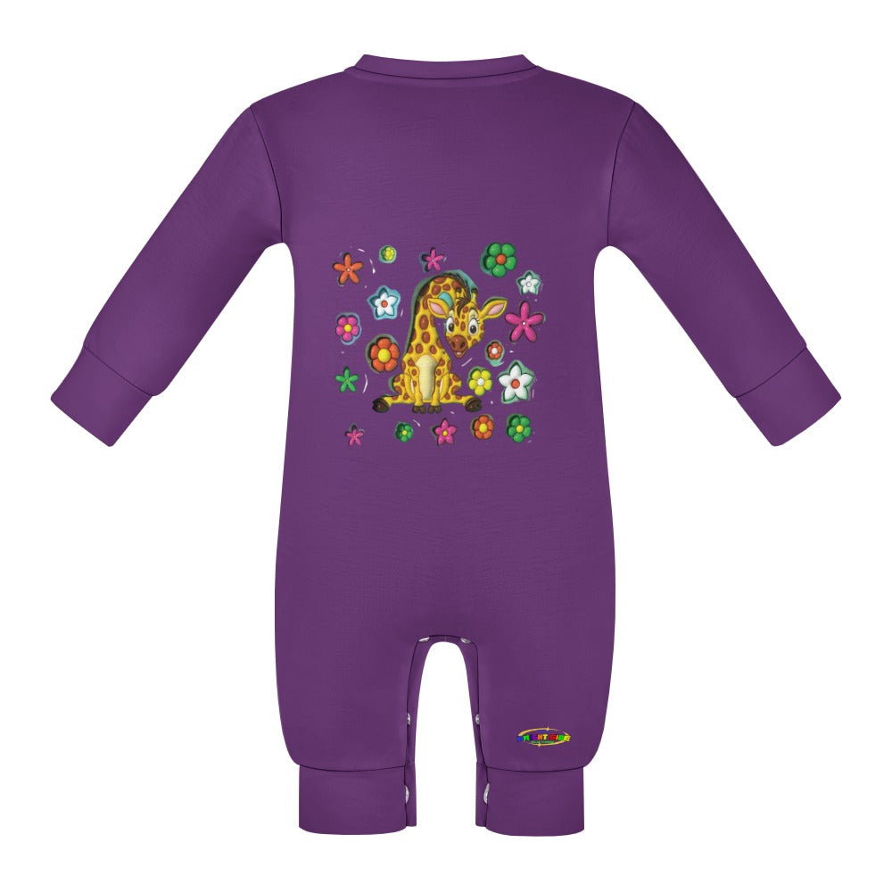 Cute Colourful Cartoon Giraffe Baby Romper-My Bright Side Clothing