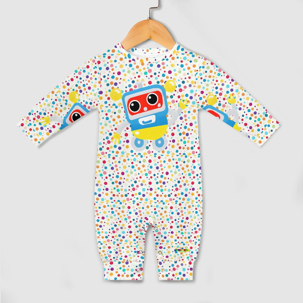 Cute Colourful Robot and Pattern Baby Romper -My Bright Side Clothing