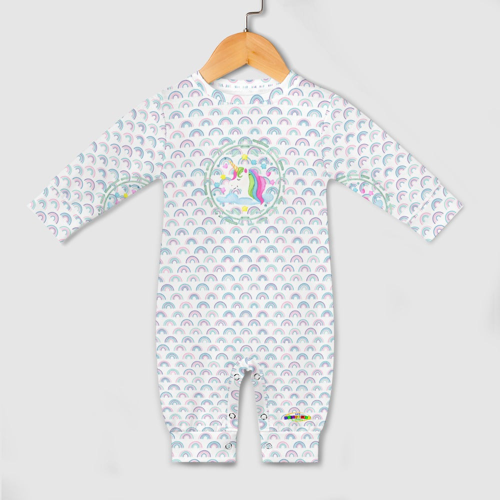 Cute Pastel Unicorn Rainbow Logo Baby Romper -My Bright Side Clothing