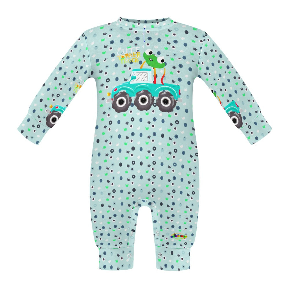 Little Monster Truck Graphic Baby Romper-My Bright Side Clothing