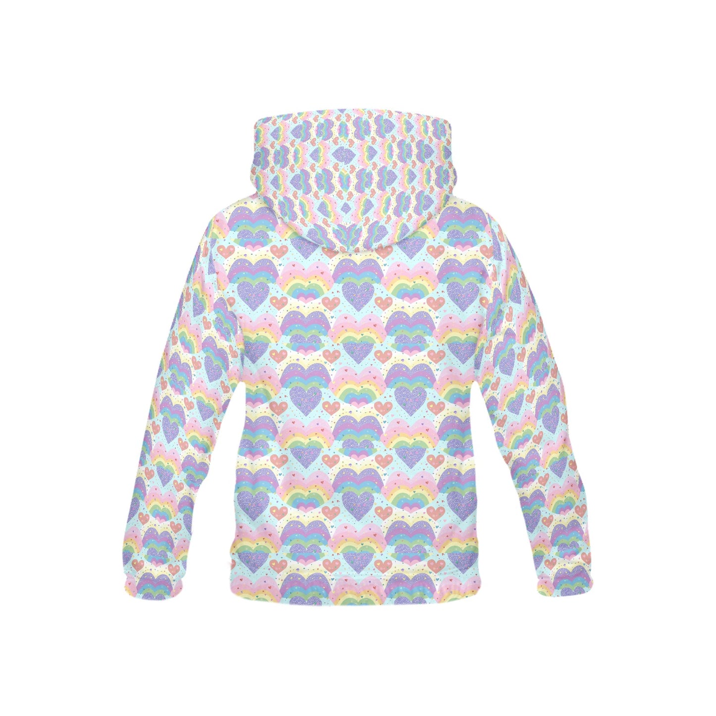 Beautiful Pastel Rainbow Heart pattern Children's Hoodie-My Bright Side Clothing