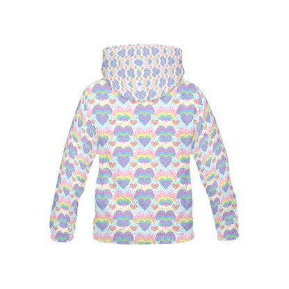 Beautiful Pastel Rainbow Heart pattern Children's Hoodie-My Bright Side Clothing