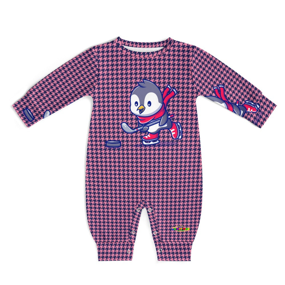 Cute Hockey Penguin Player Baby Romper-My Bright Side Clothing