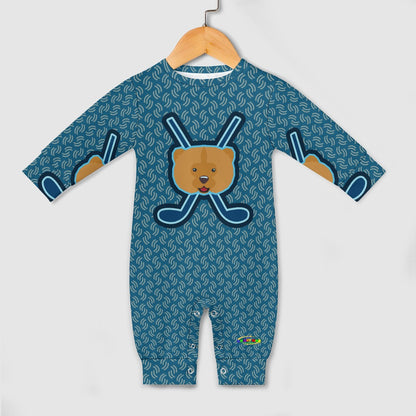 Cute Bear Hockey Logo Baby Romper-My Bright Side Clothing