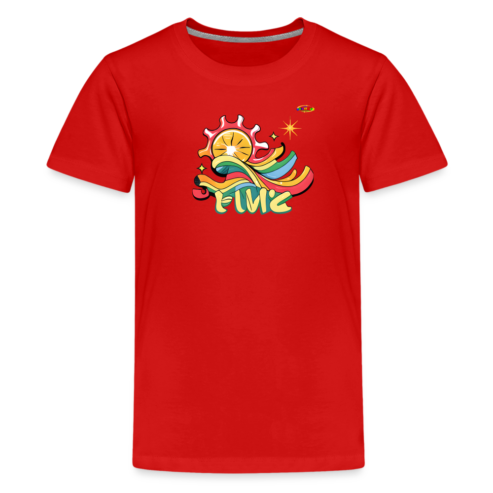 Summer Fun Logo Children's Premium T-Shirt -MyBrightSideClothing - red