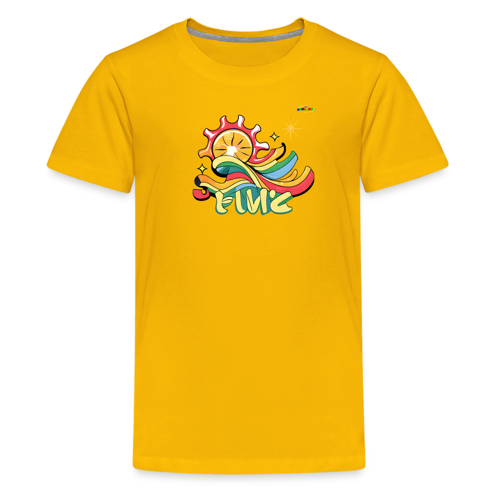 Summer Fun Logo Children's Premium T-Shirt -MyBrightSideClothing - sun yellow