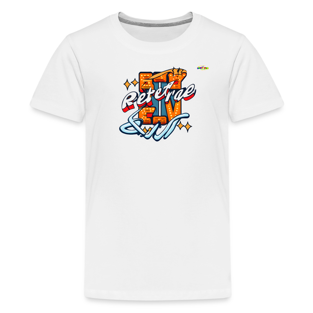 Retro Gamer Logo Children's Premium T-Shirt-MyBrightSideClothing - white