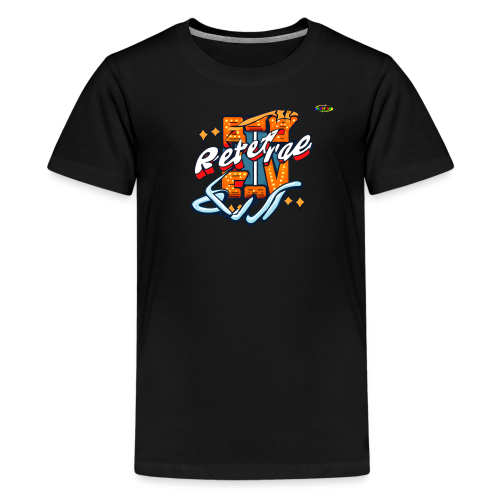 Retro Gamer Logo Children's Premium T-Shirt-MyBrightSideClothing - black