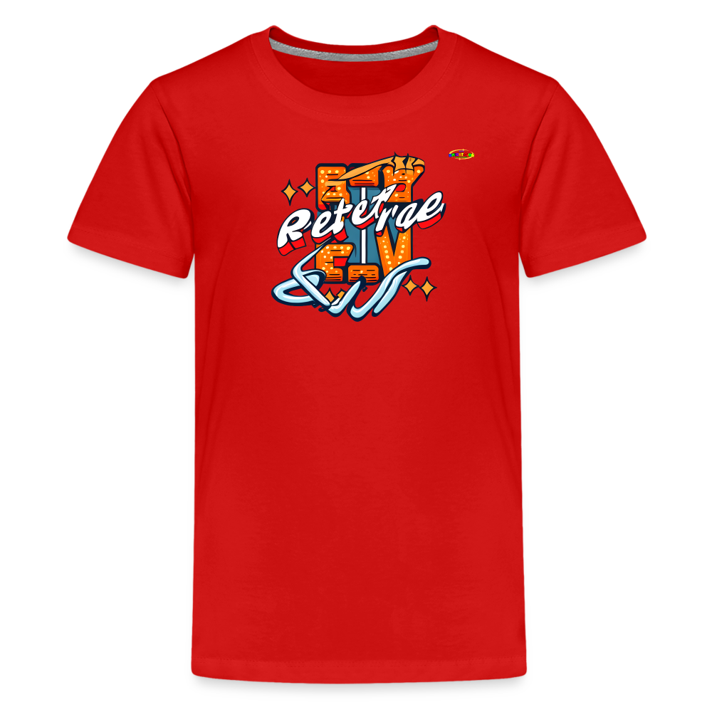 Retro Gamer Logo Children's Premium T-Shirt-MyBrightSideClothing - red