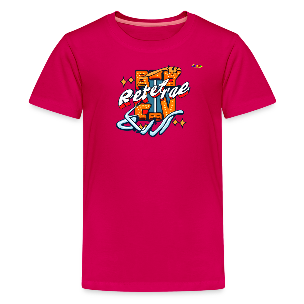 Retro Gamer Logo Children's Premium T-Shirt-MyBrightSideClothing - dark pink