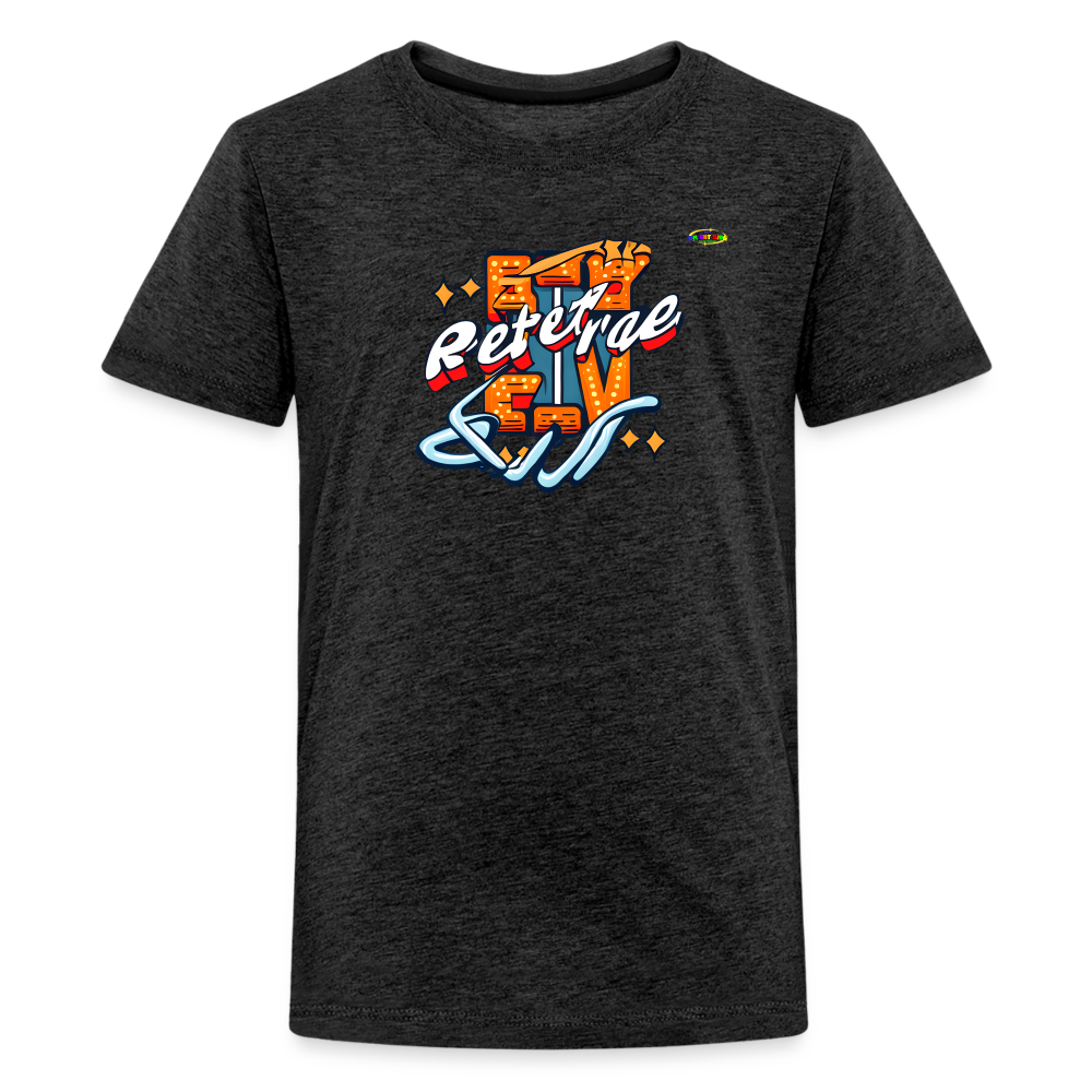 Retro Gamer Logo Children's Premium T-Shirt-MyBrightSideClothing - charcoal grey