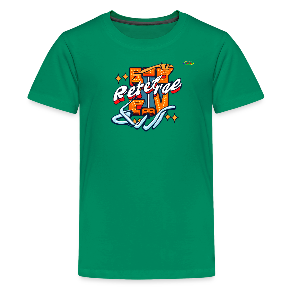 Retro Gamer Logo Children's Premium T-Shirt-MyBrightSideClothing - kelly green