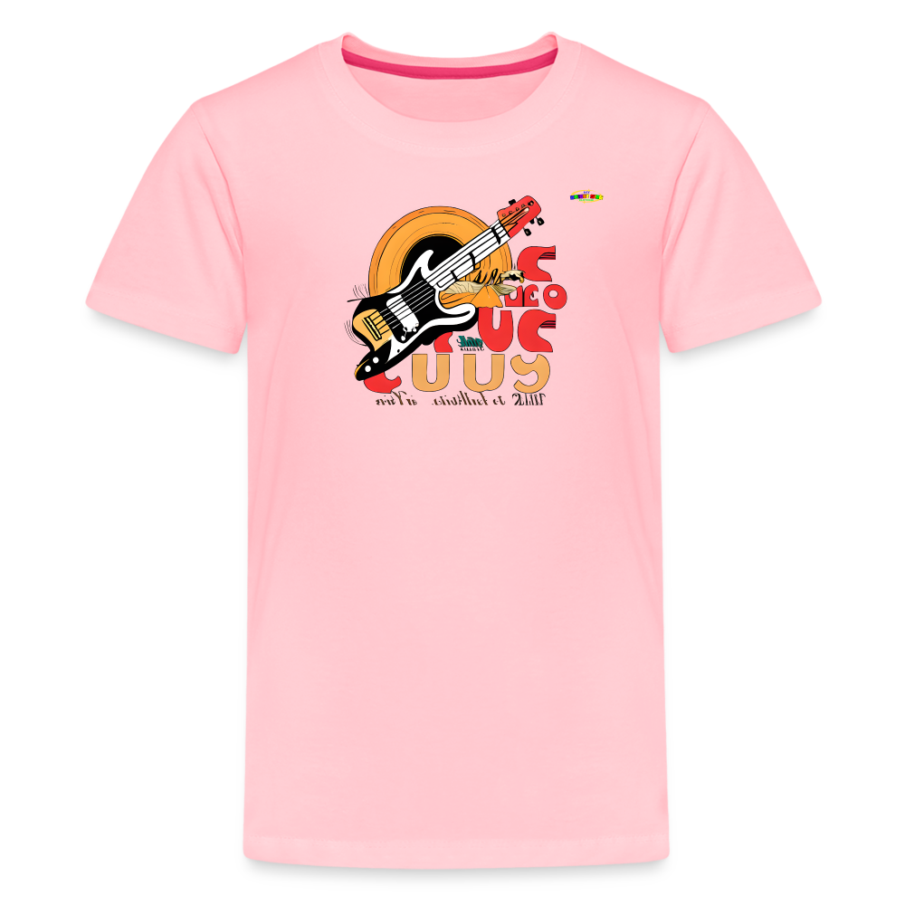 Retro Guitar Logo Children's Premium T-Shirt-MyBrightSideClothing - pink