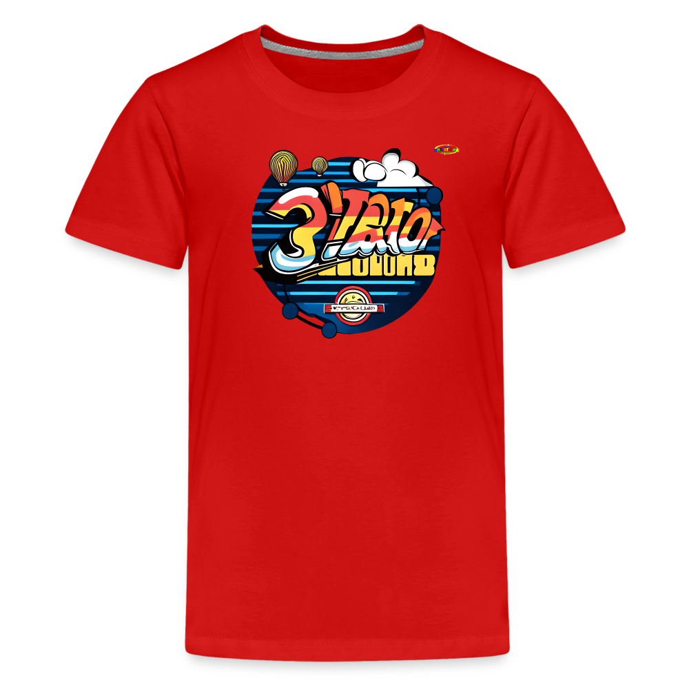 Retro Travel Logo Children's Premium T-Shirt-MyBrightSideClothing - red