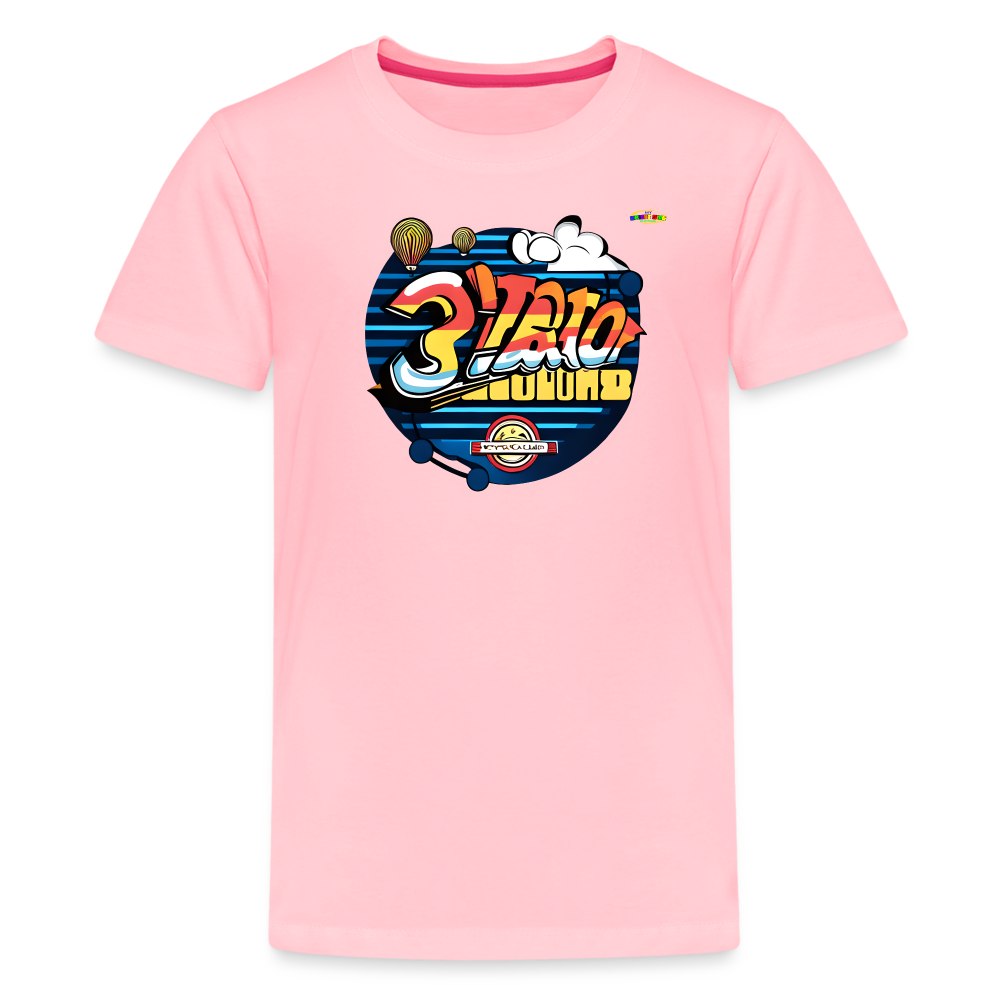 Retro Travel Logo Children's Premium T-Shirt-MyBrightSideClothing - pink